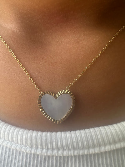 Mother pearl heart necklace
