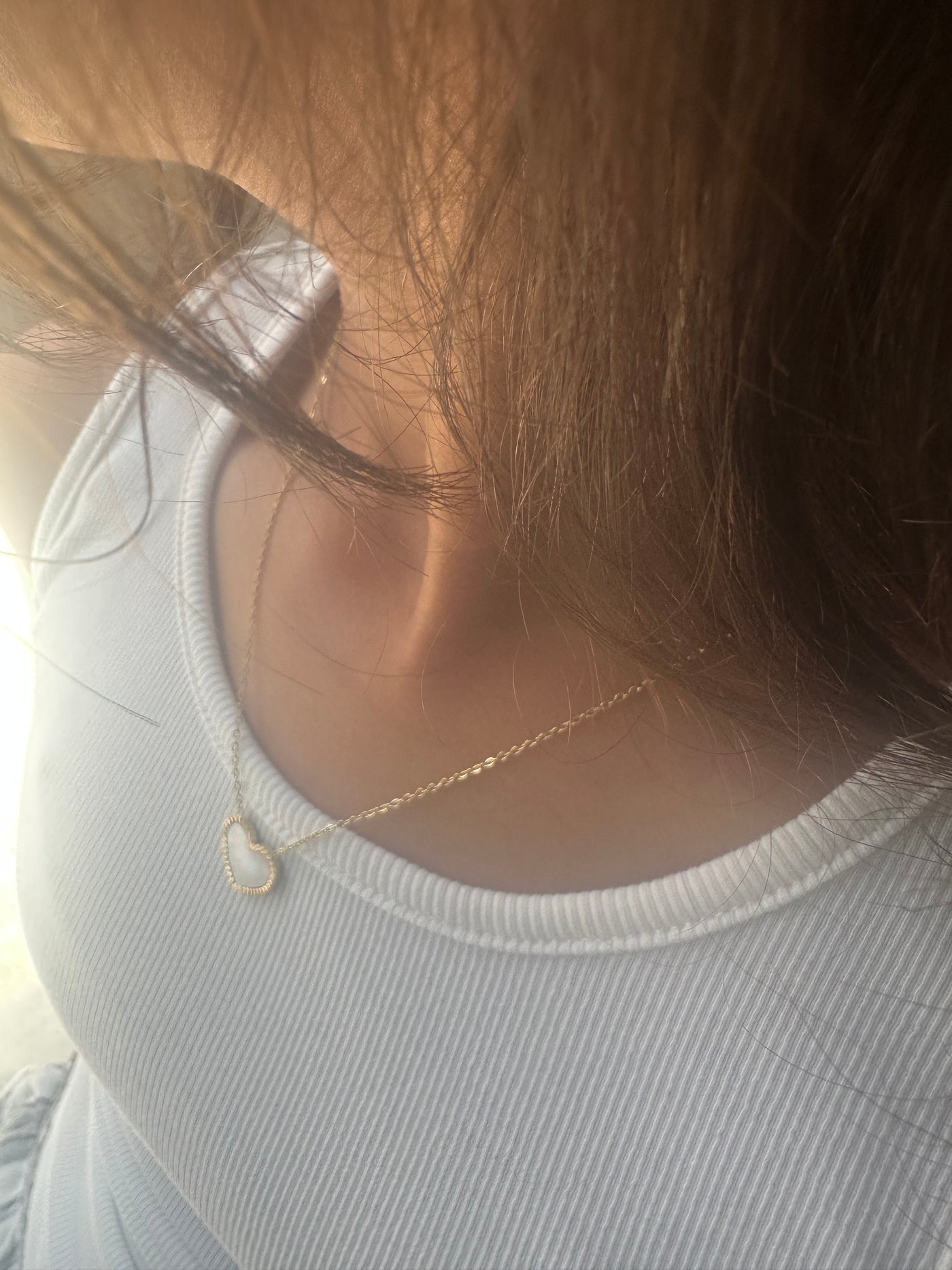 Mother pearl heart necklace