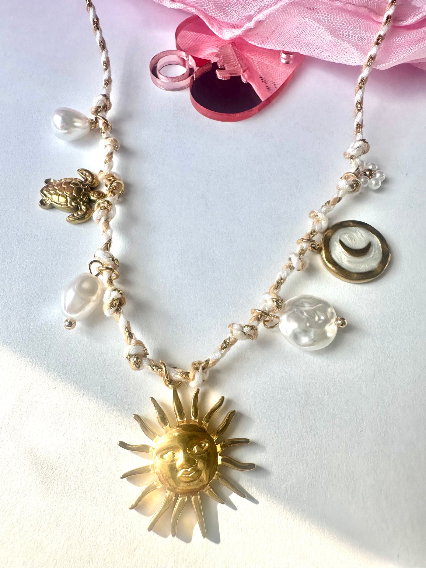 Rope chain multiple charms