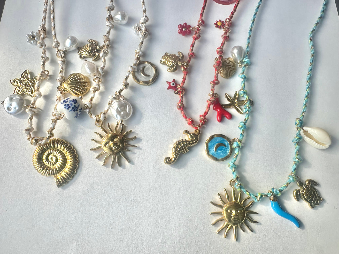 Rope chain multiple charms