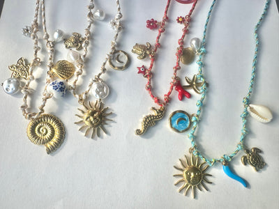 Rope chain multiple charms