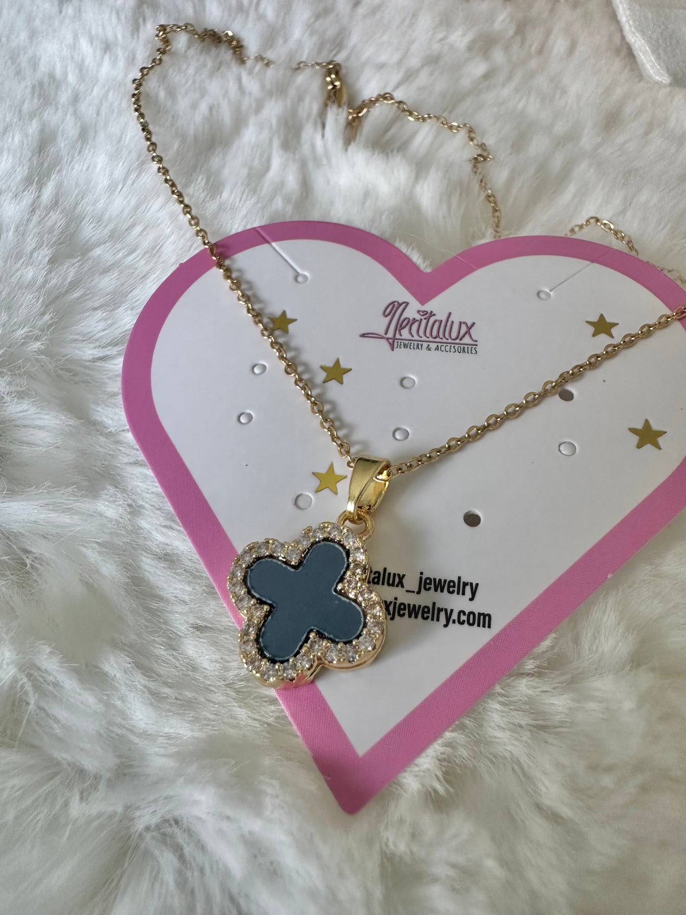 Reversible necklace with zirconia black and white🖤🤍