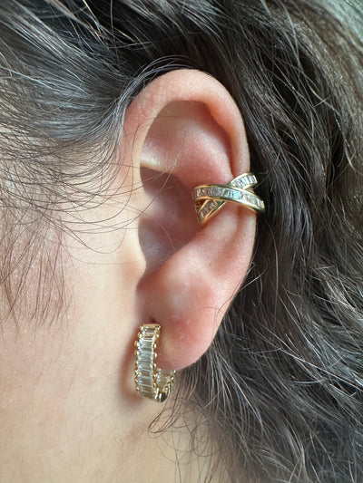 Cross Zirconia Ear Cuff Earrings