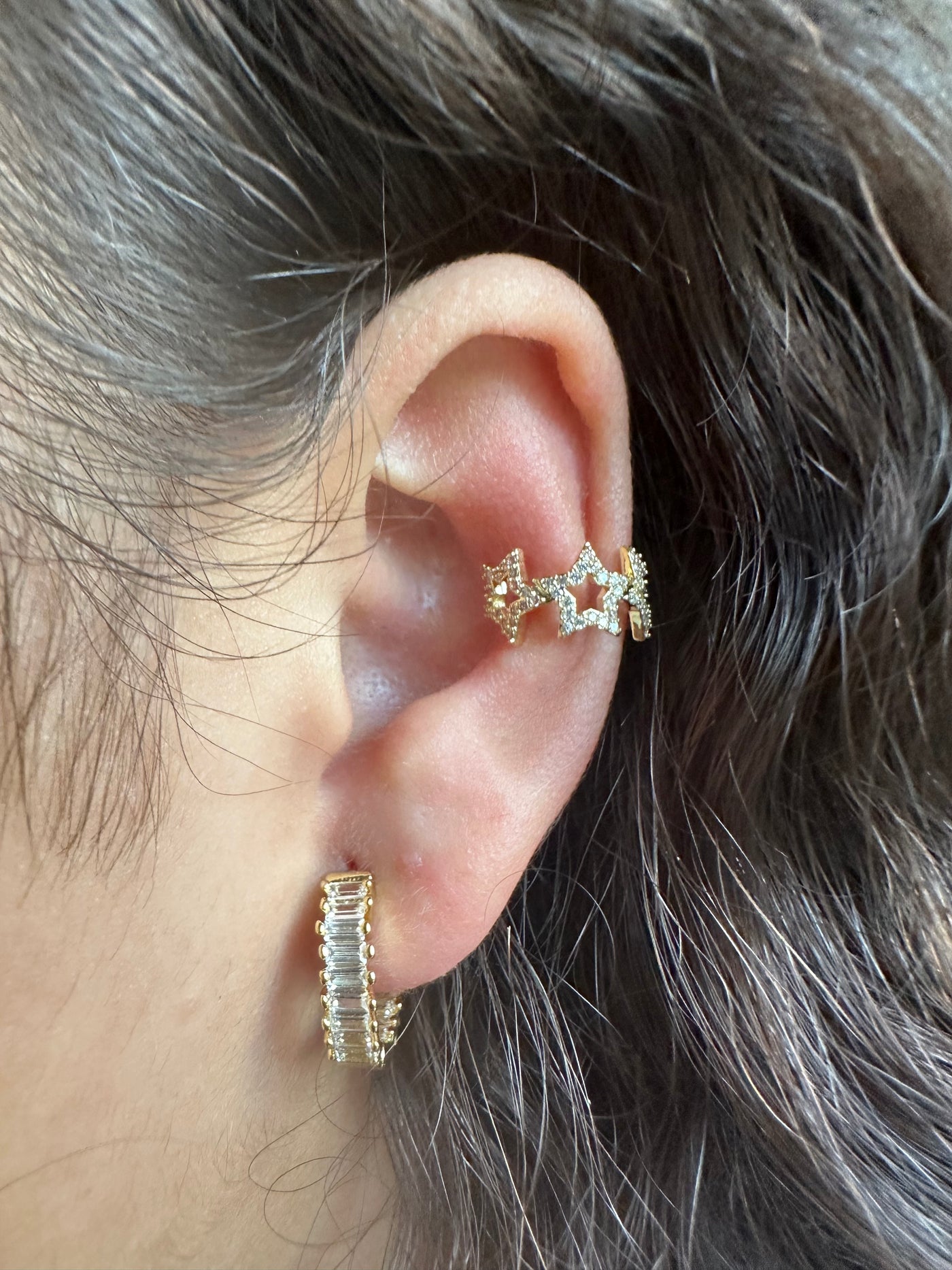 Zirconia Stars Ear Cuff Earrings