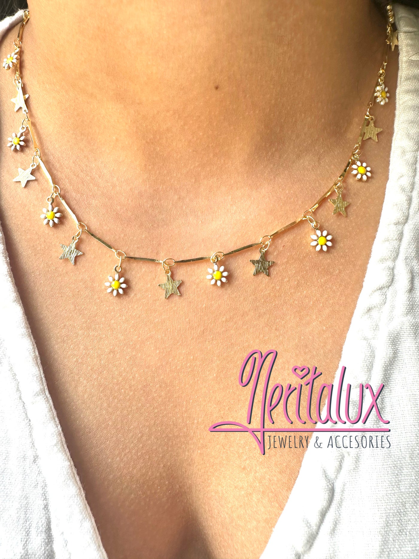 Daisies and Stars Necklace