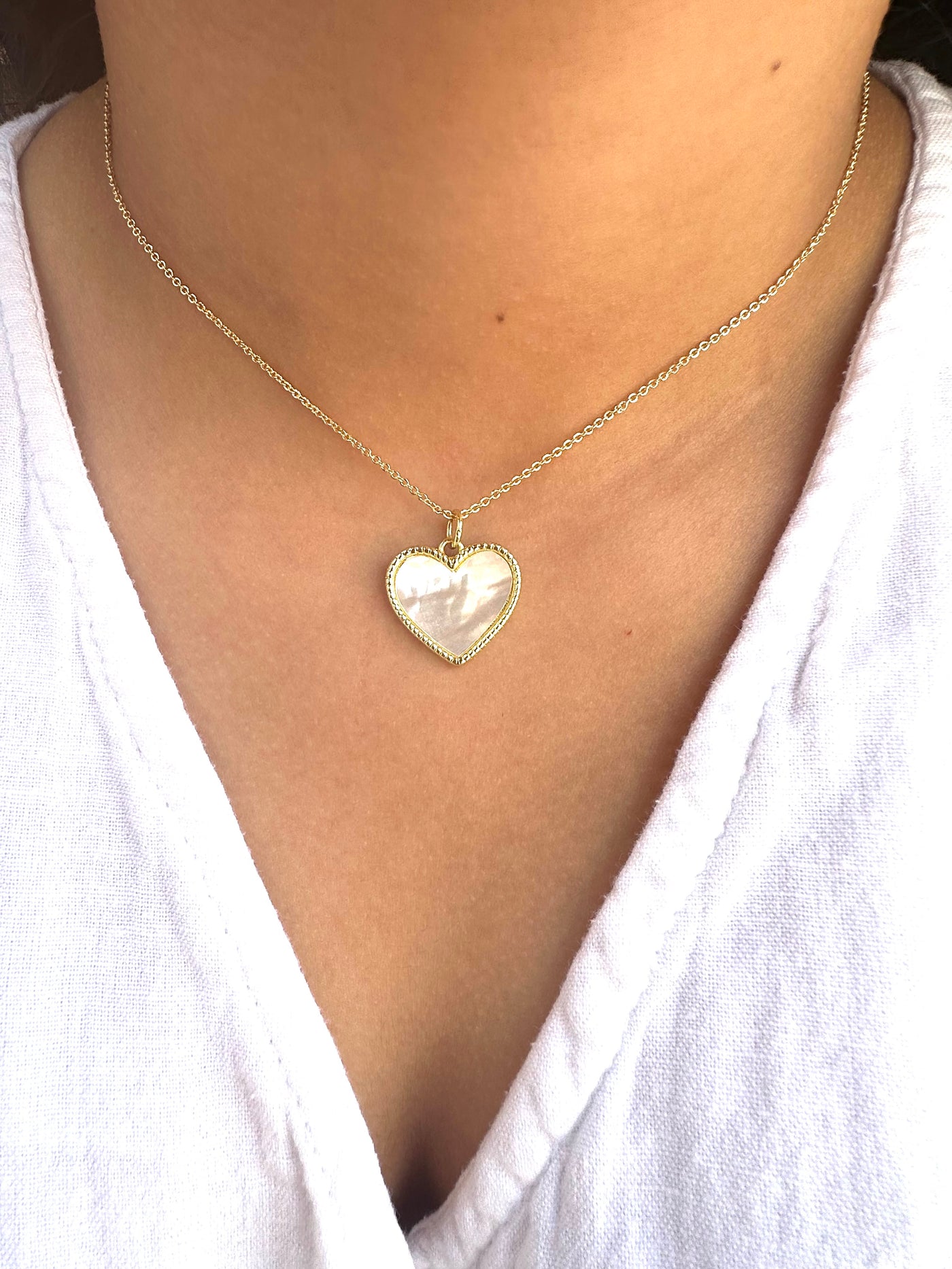 Nacre Pearl Heart Necklace