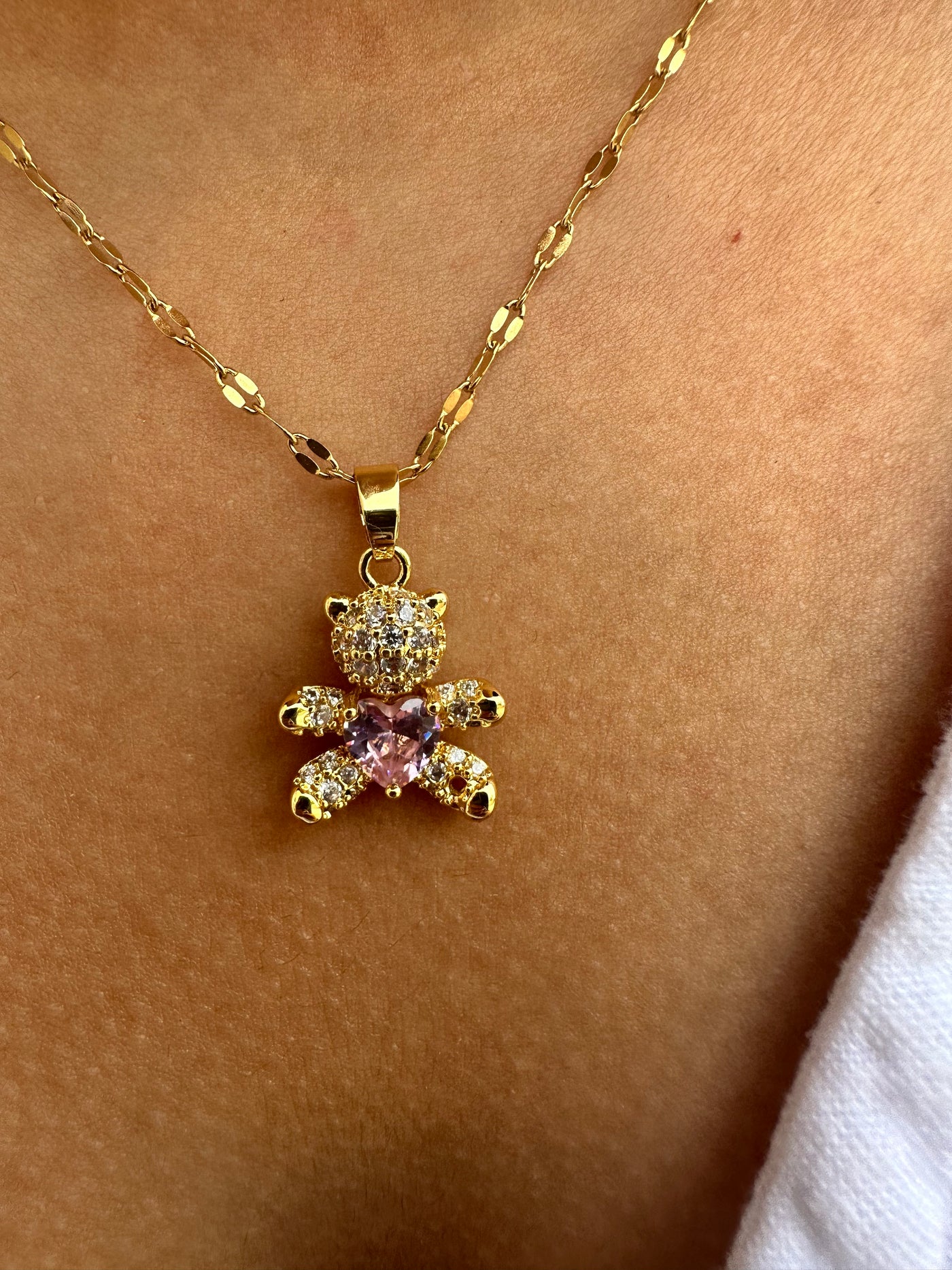 Pink Bear Necklace