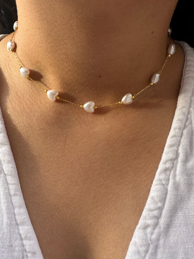 Heart Pearl Necklace