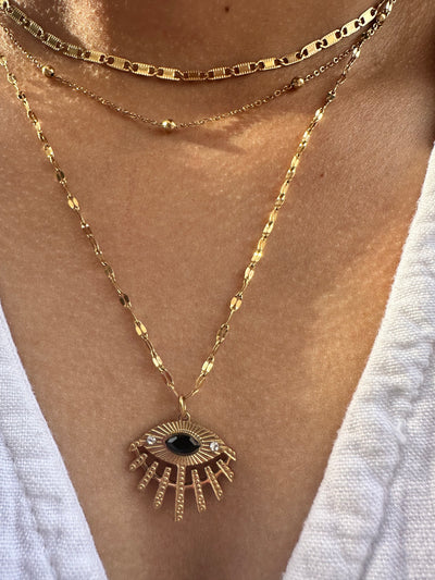 Three Chain Eye Necklace