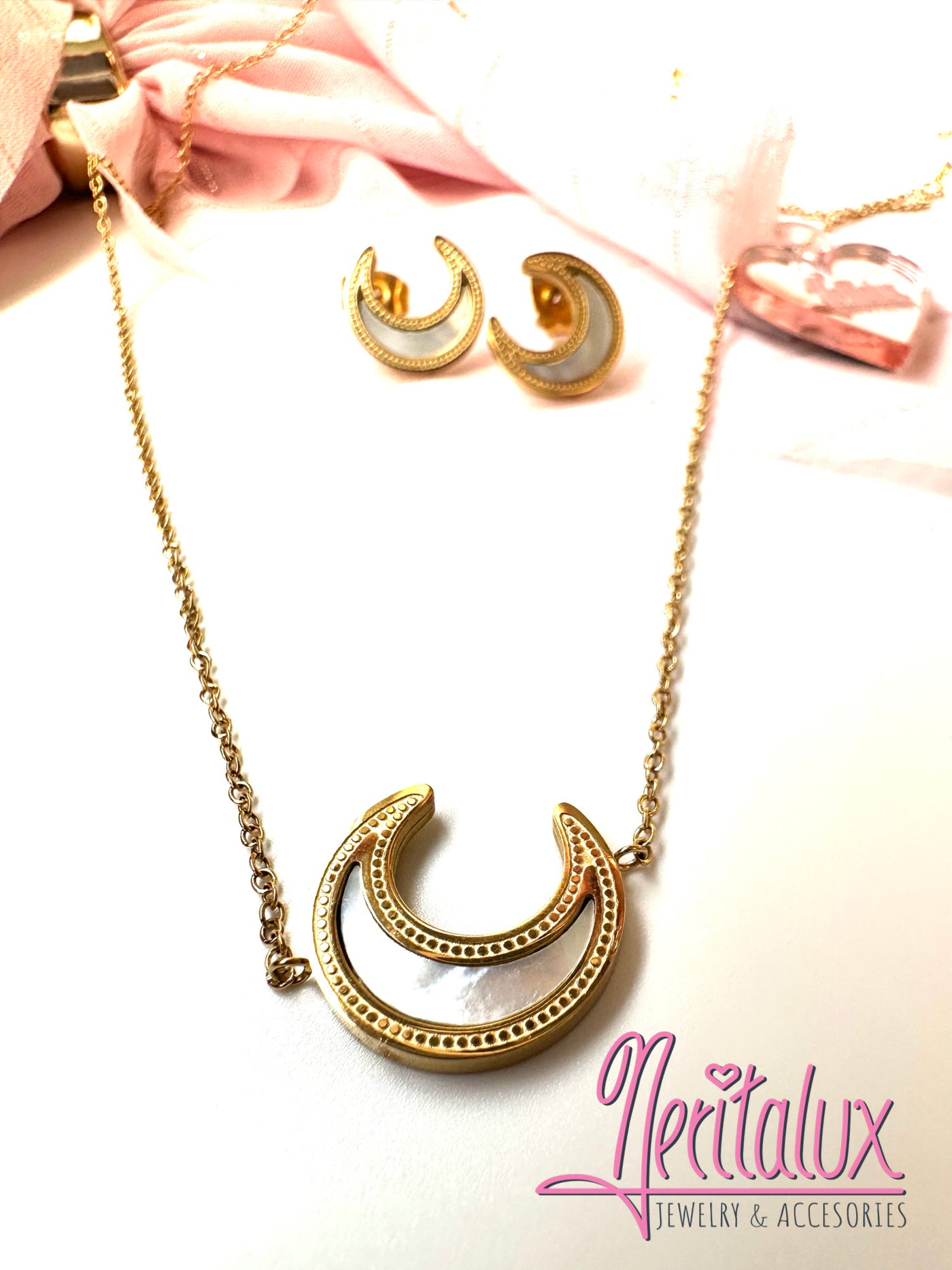 Moon Necklace & Earrings Set