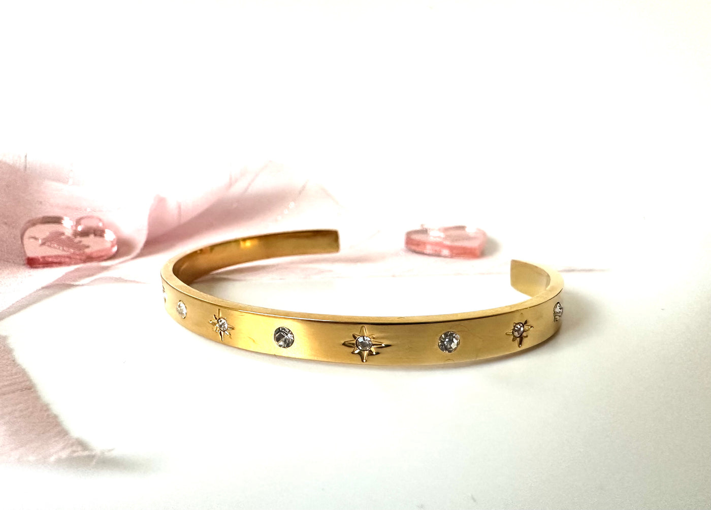 Open Bangle Bracelet with small zircons