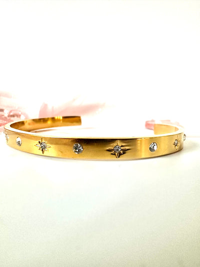 Open Bangle Bracelet with small zircons