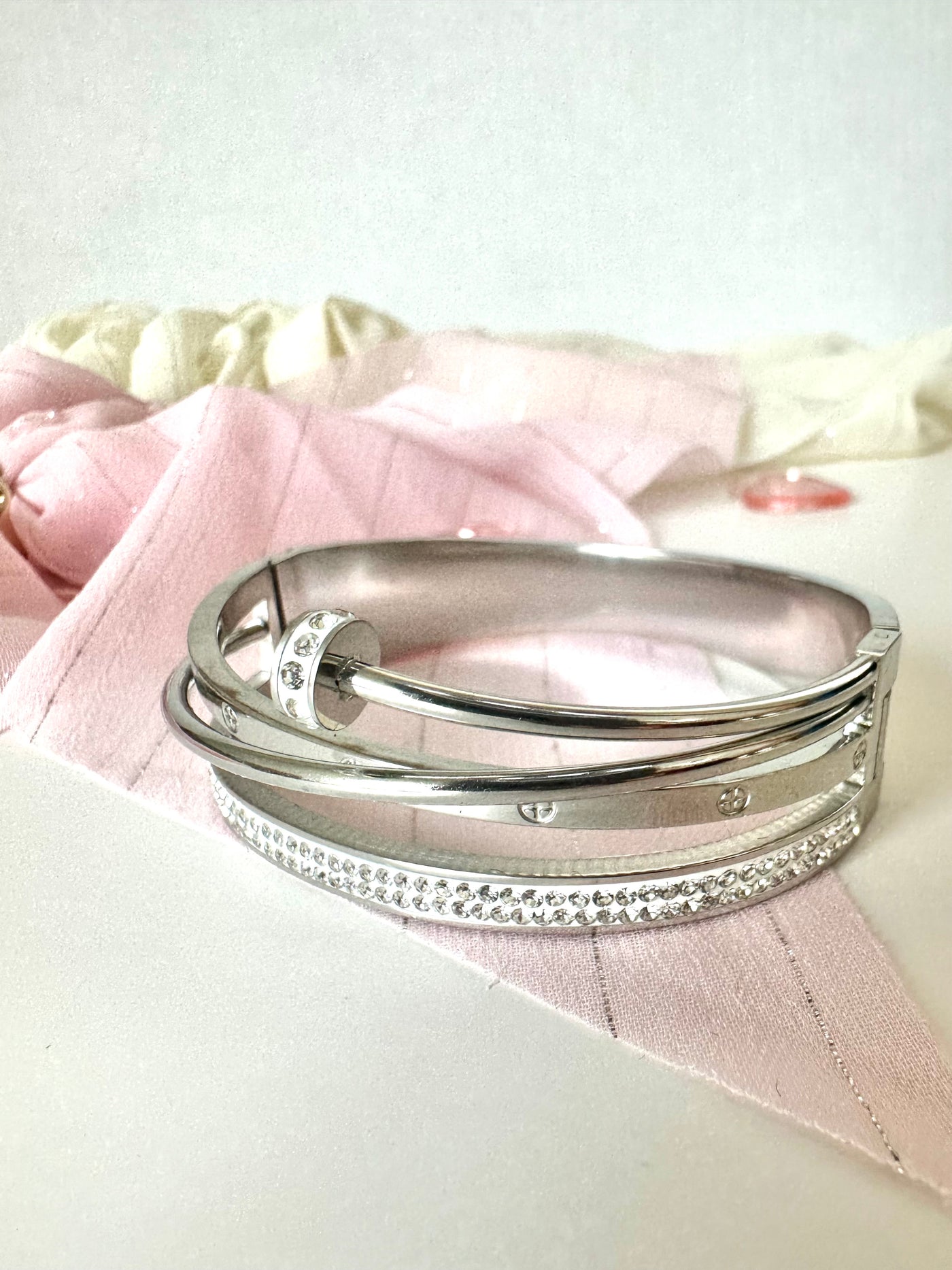 Silver Nail Bangle Bracelet