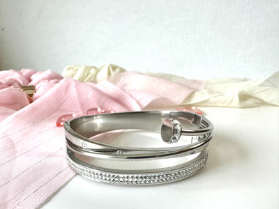 Silver Nail Bangle Bracelet