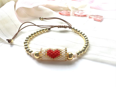 Miyuki Heart Beads Bracelet