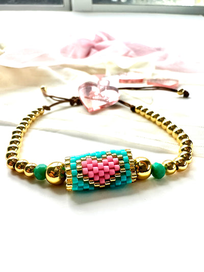 Miyuki Heart Beads Bracelet