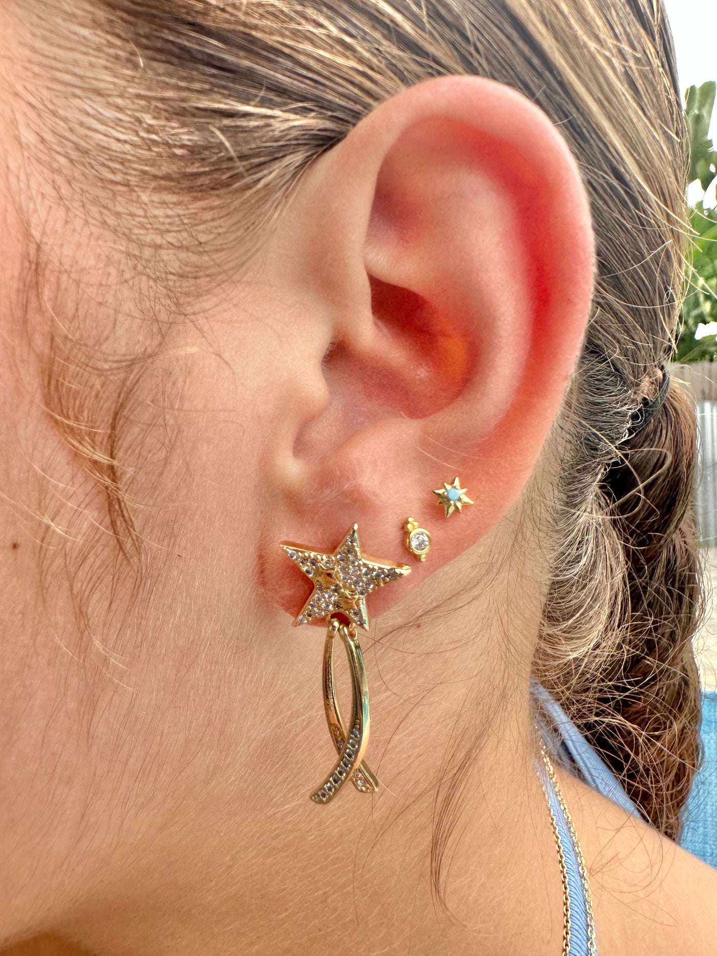 Long Star Earring