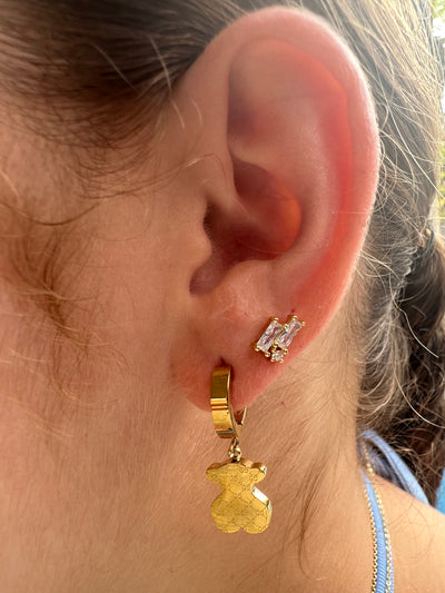 Gold Bear Earring