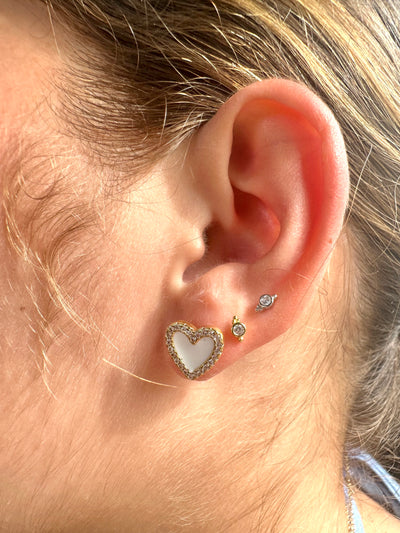 Zirconia  Heart Earrings