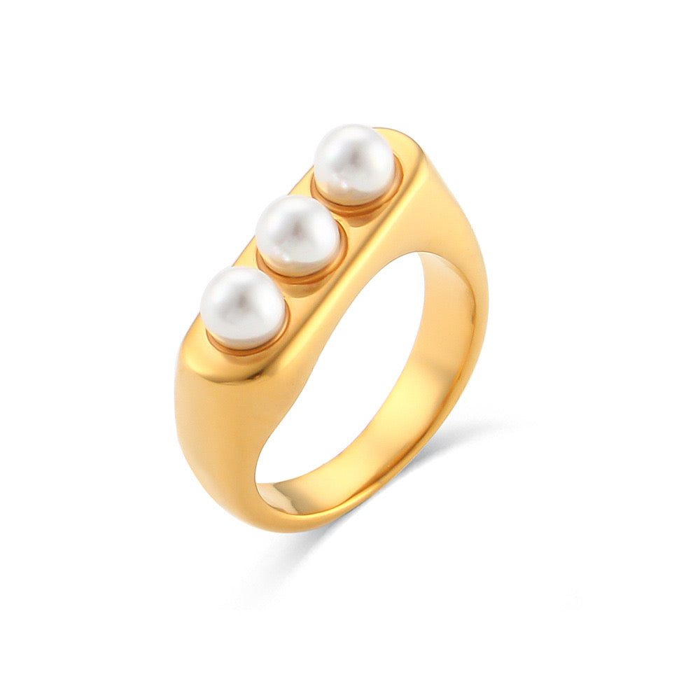 Triple Pearl Ring