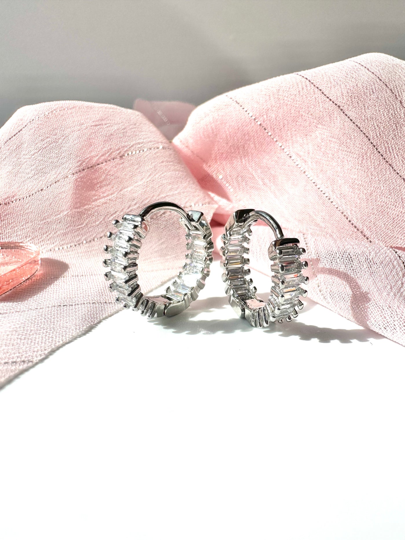 Silver Zirconia Hoops Earring