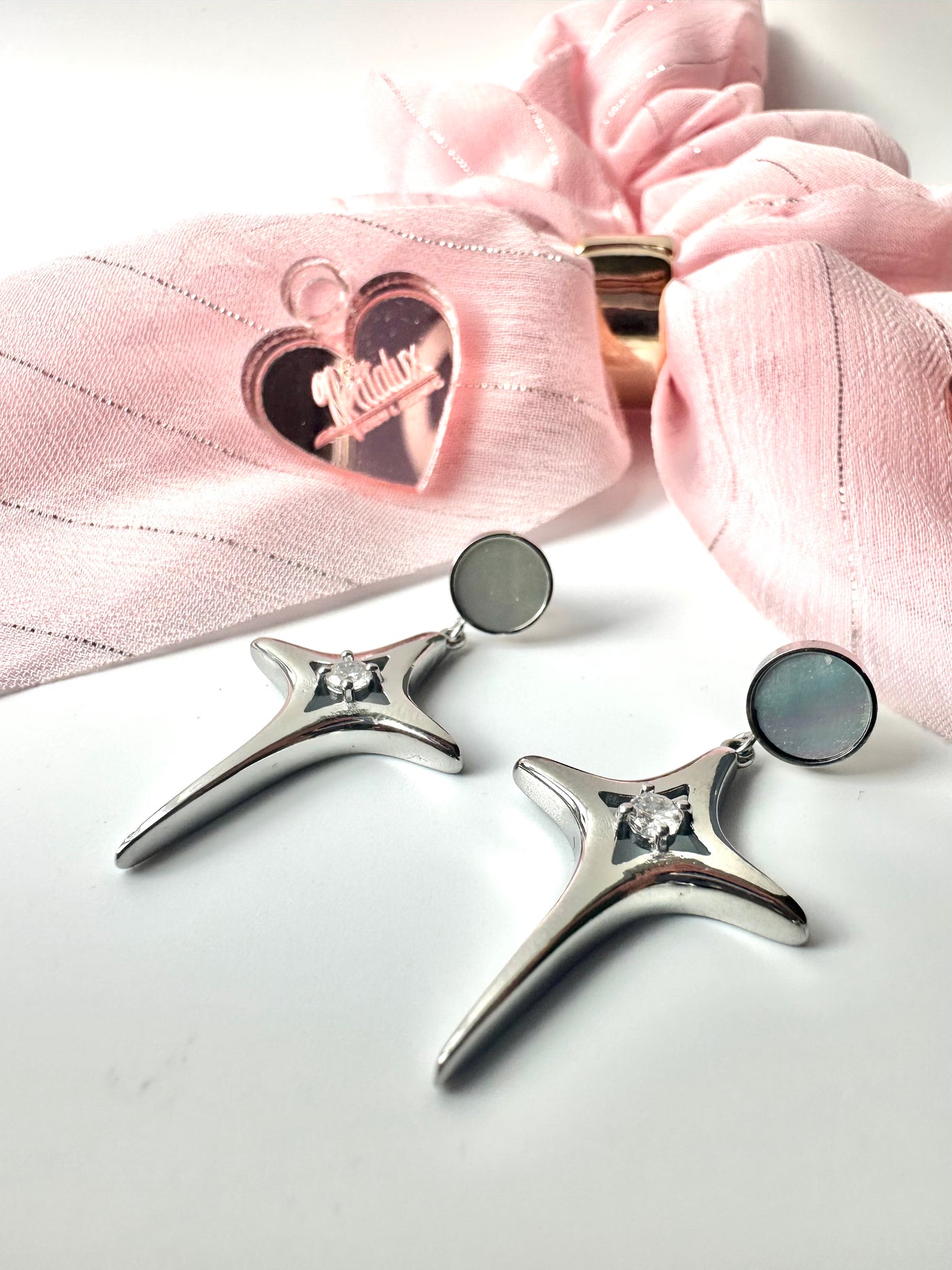 Star Drop Silver Earrings