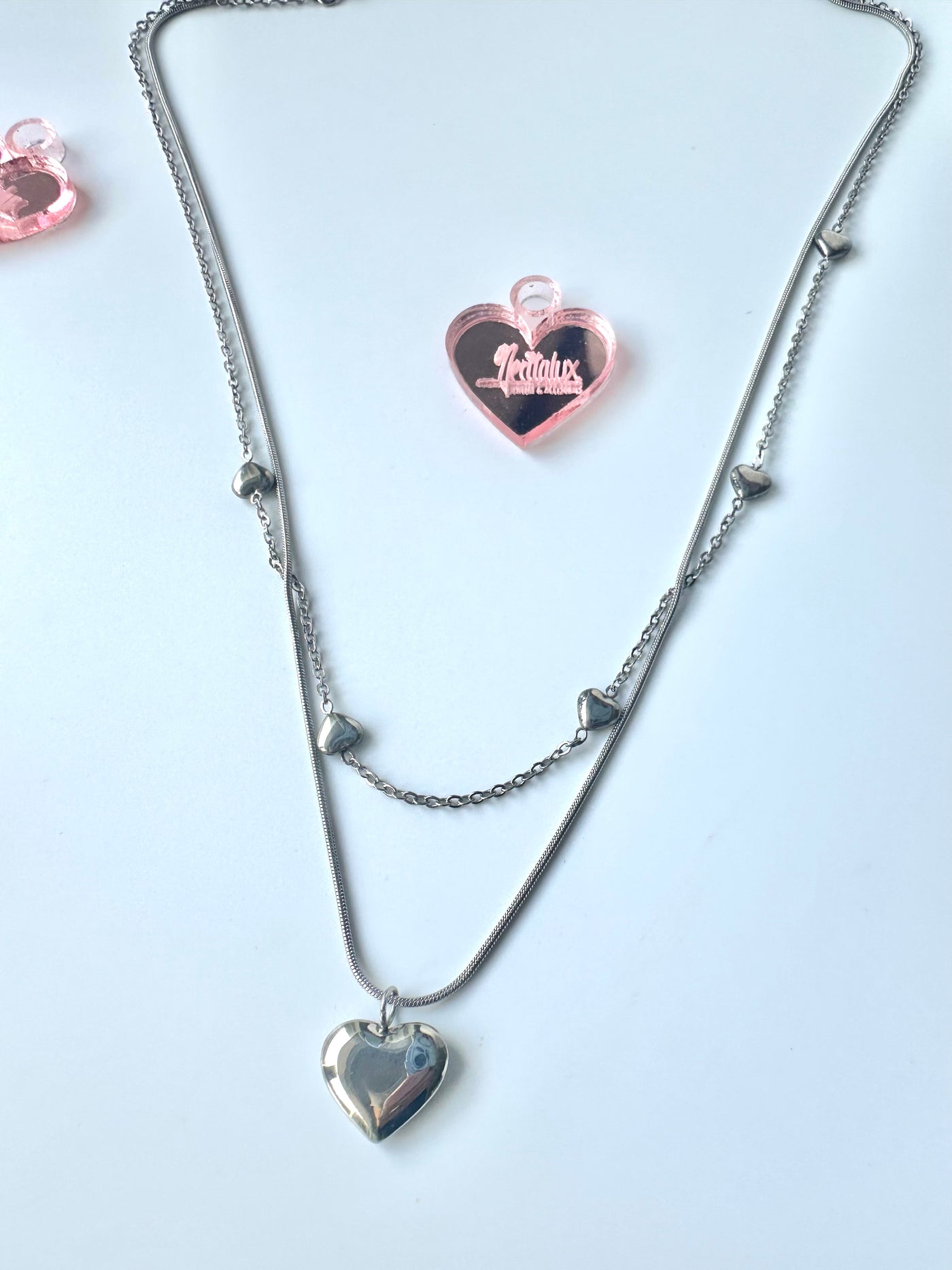 TWO LAYERS HEART NECKLACE