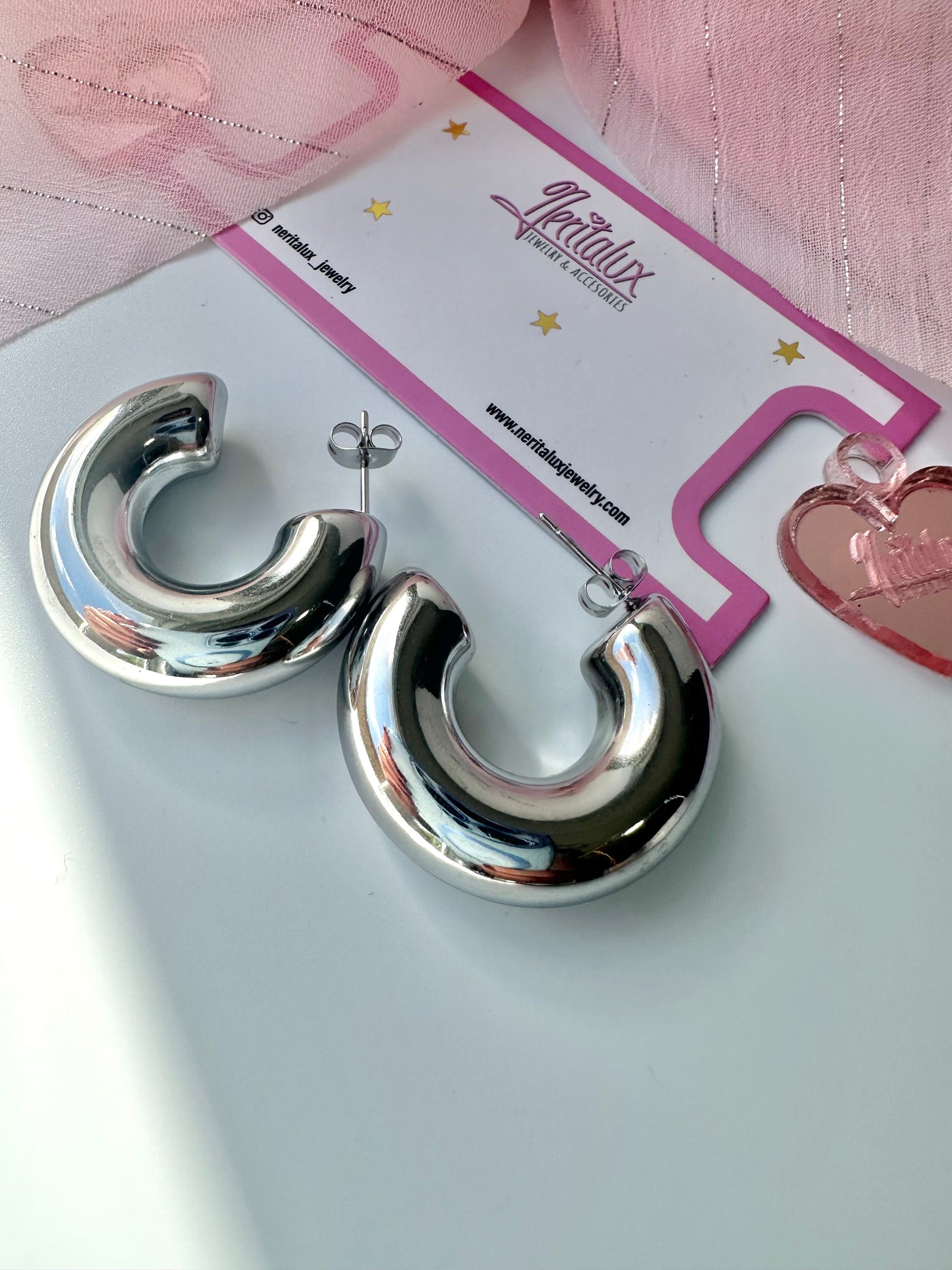 OPEN SILVER HOOPS EARRINGS