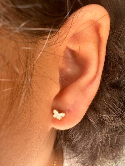 White Butterfly Stud  Earrings