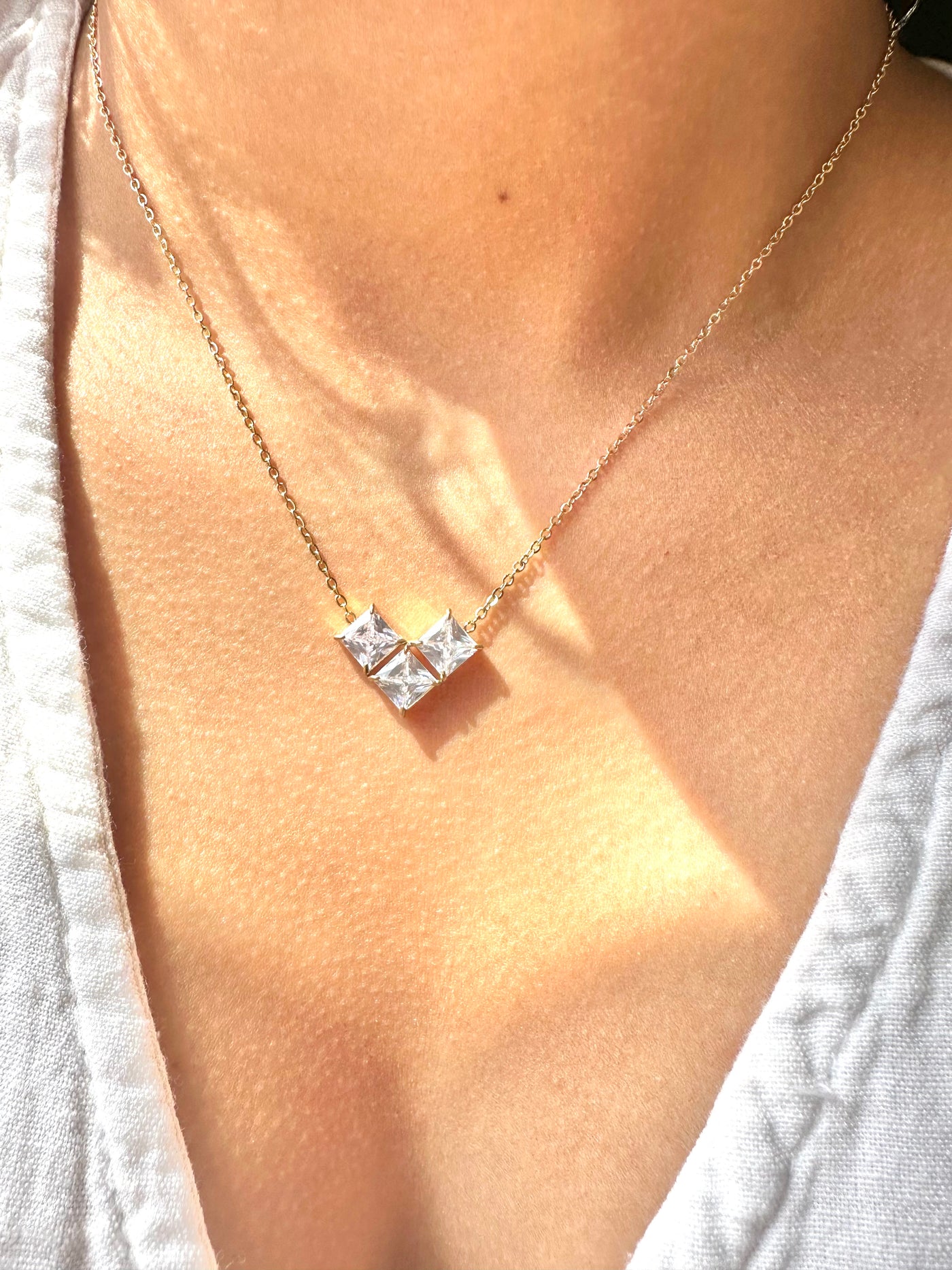 Zircon Triangle Necklace