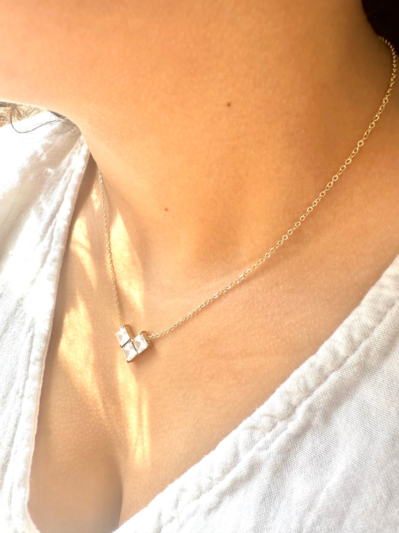 Zircon Triangle Necklace