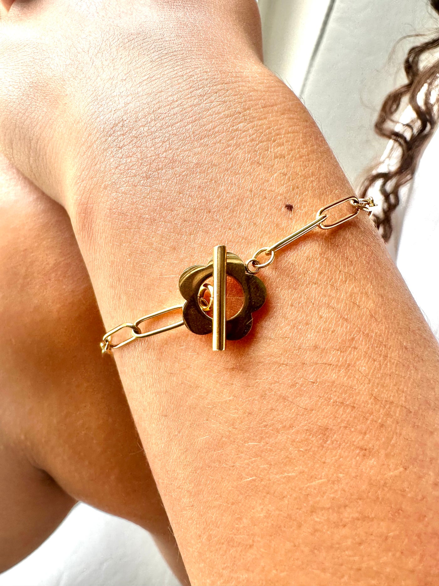 Paper Clip Flower Bracelet