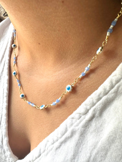 Eye Blue Beads Necklace