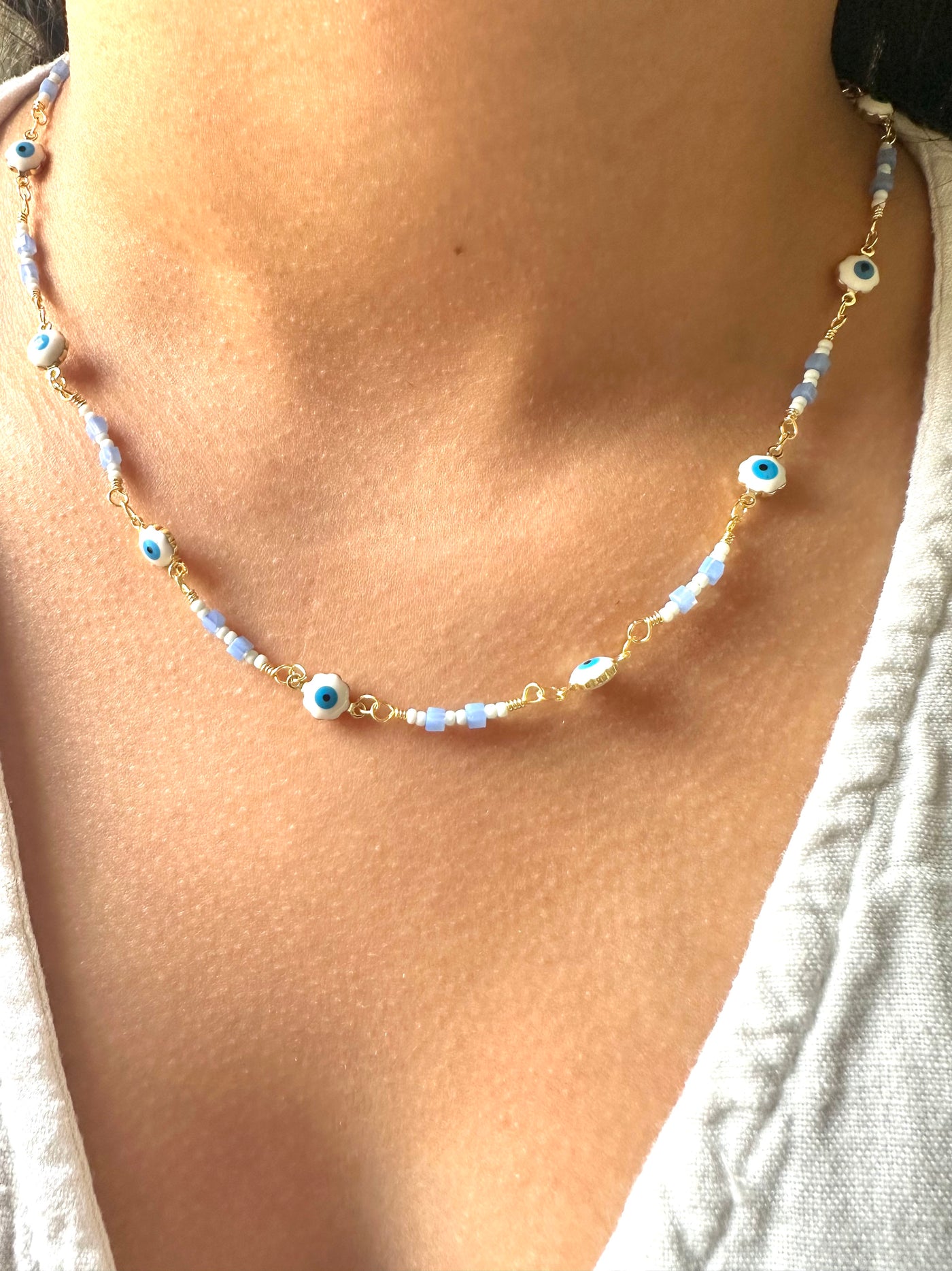 Eye Blue Beads Necklace