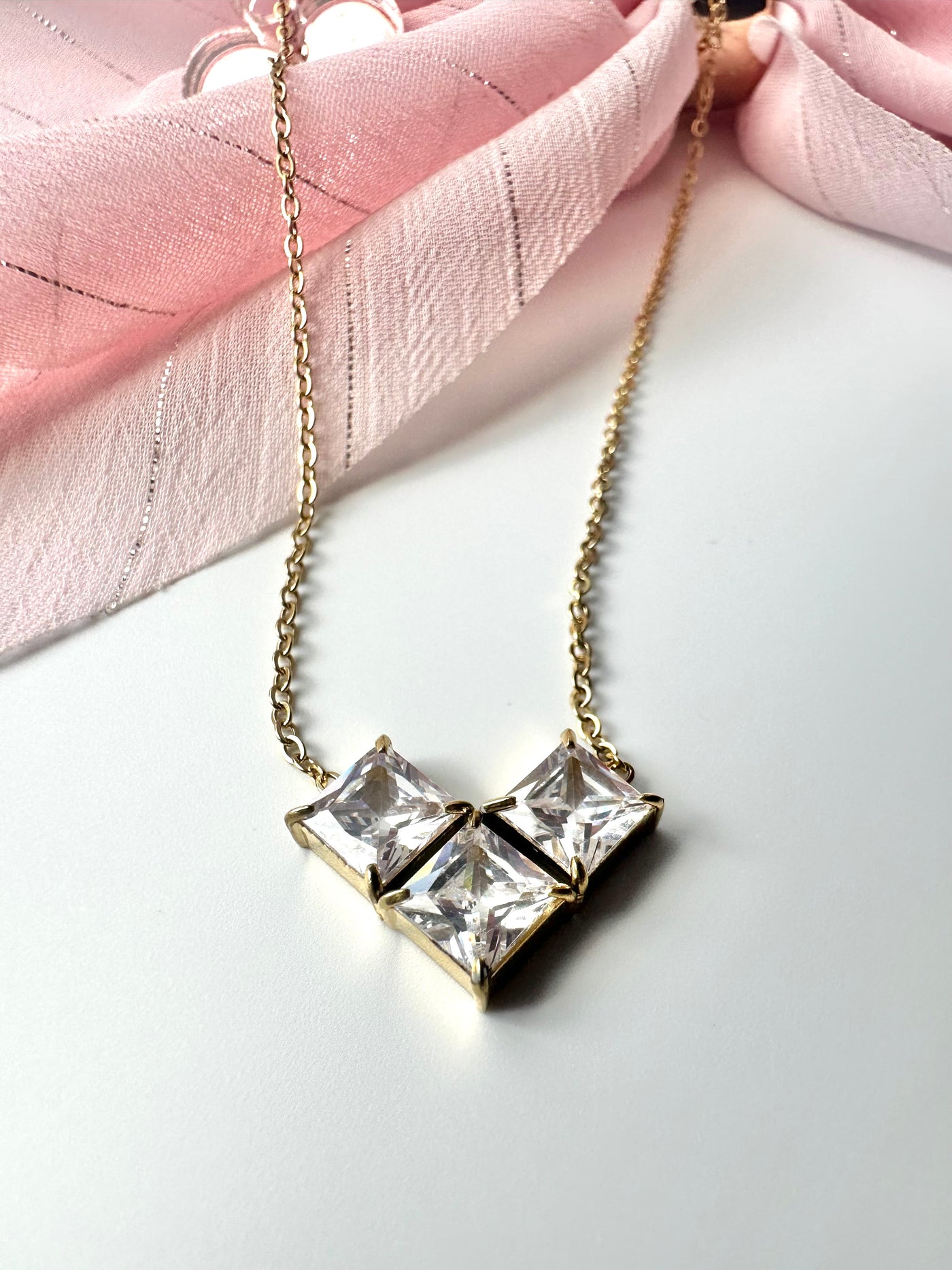 Zircon Triangle Necklace