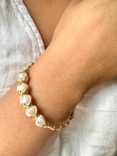 Pearl Handmade Bangle Bracelet