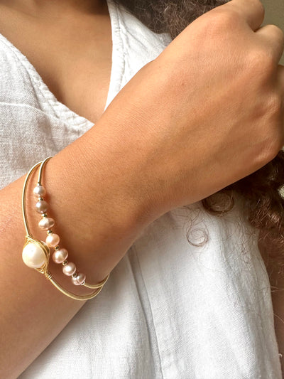 Pearl Handmade Bangle Bracelet