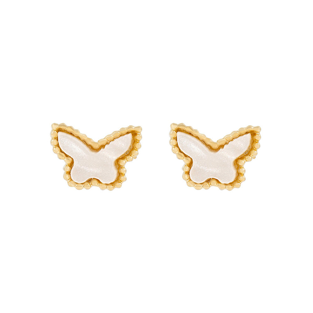 White Butterfly Stud  Earrings