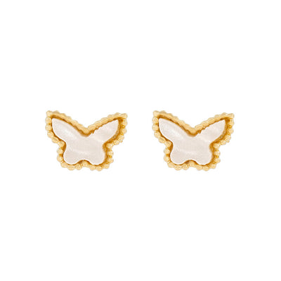 White Butterfly Stud  Earrings