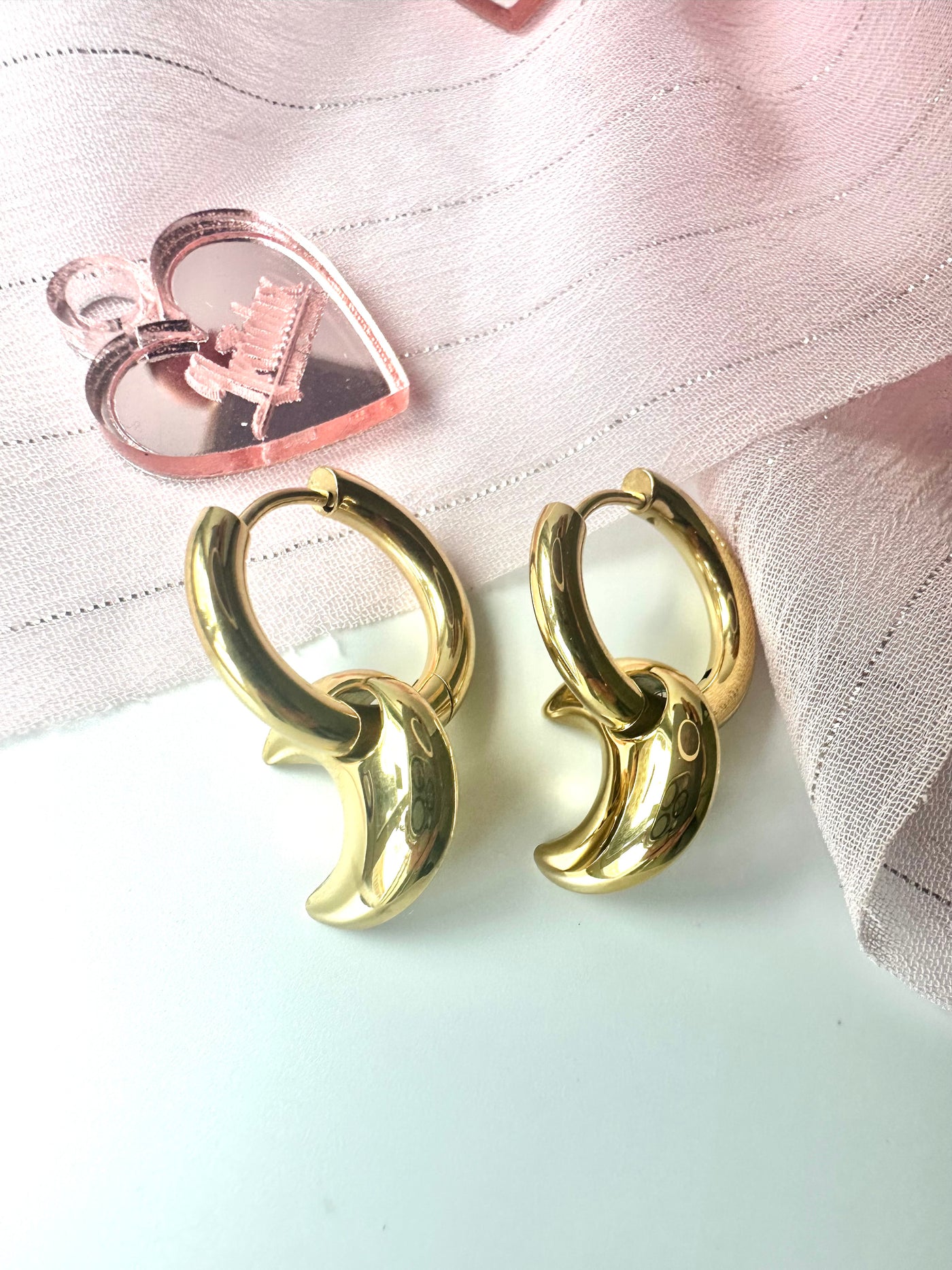 Moon Hoops Earrings