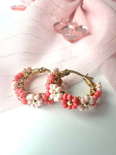 Miyuki  Flowers Hoops Earrings