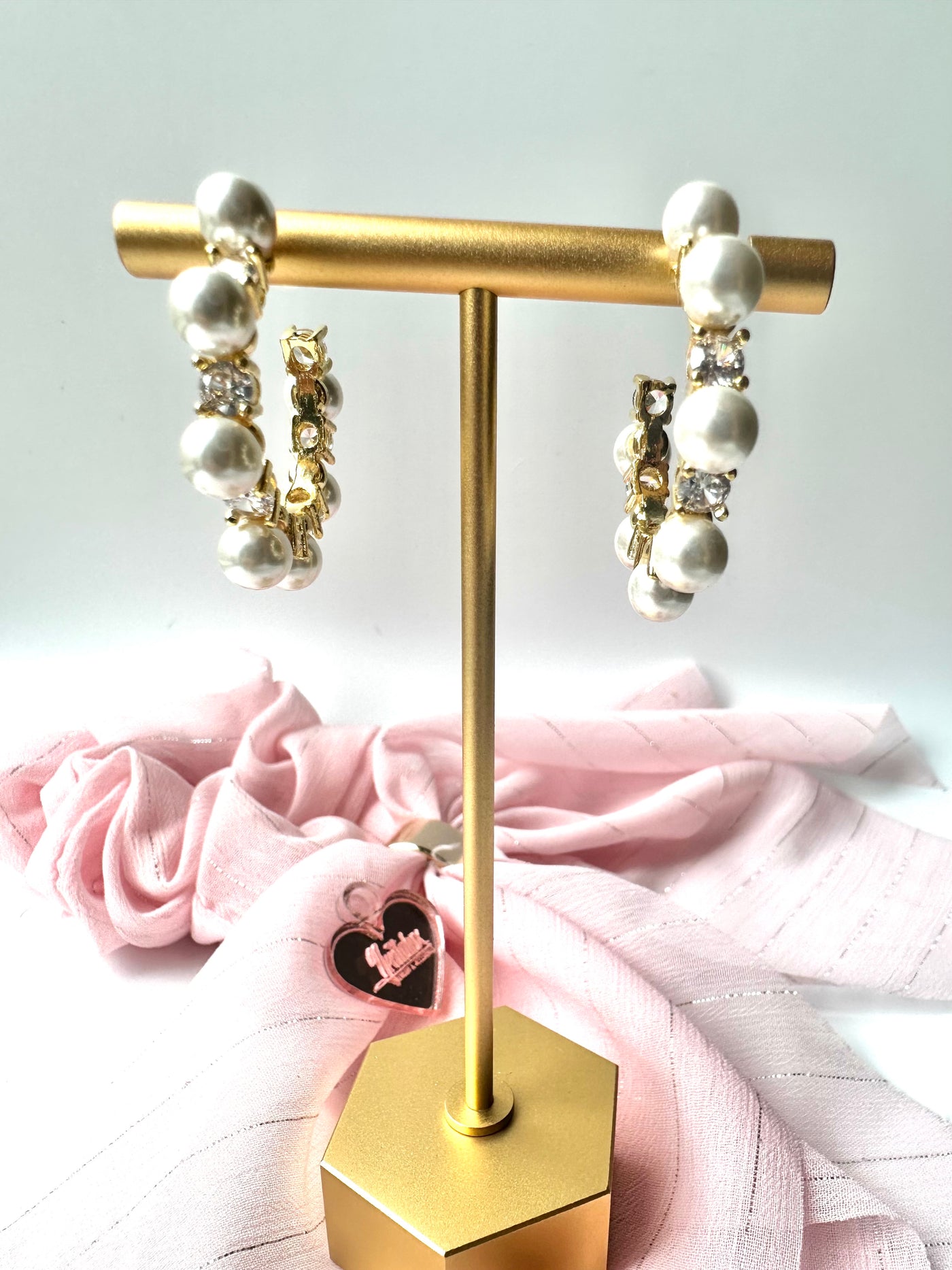 Pearls Half Hoops Earrings