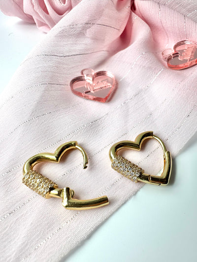 Heart Hoops Earrings