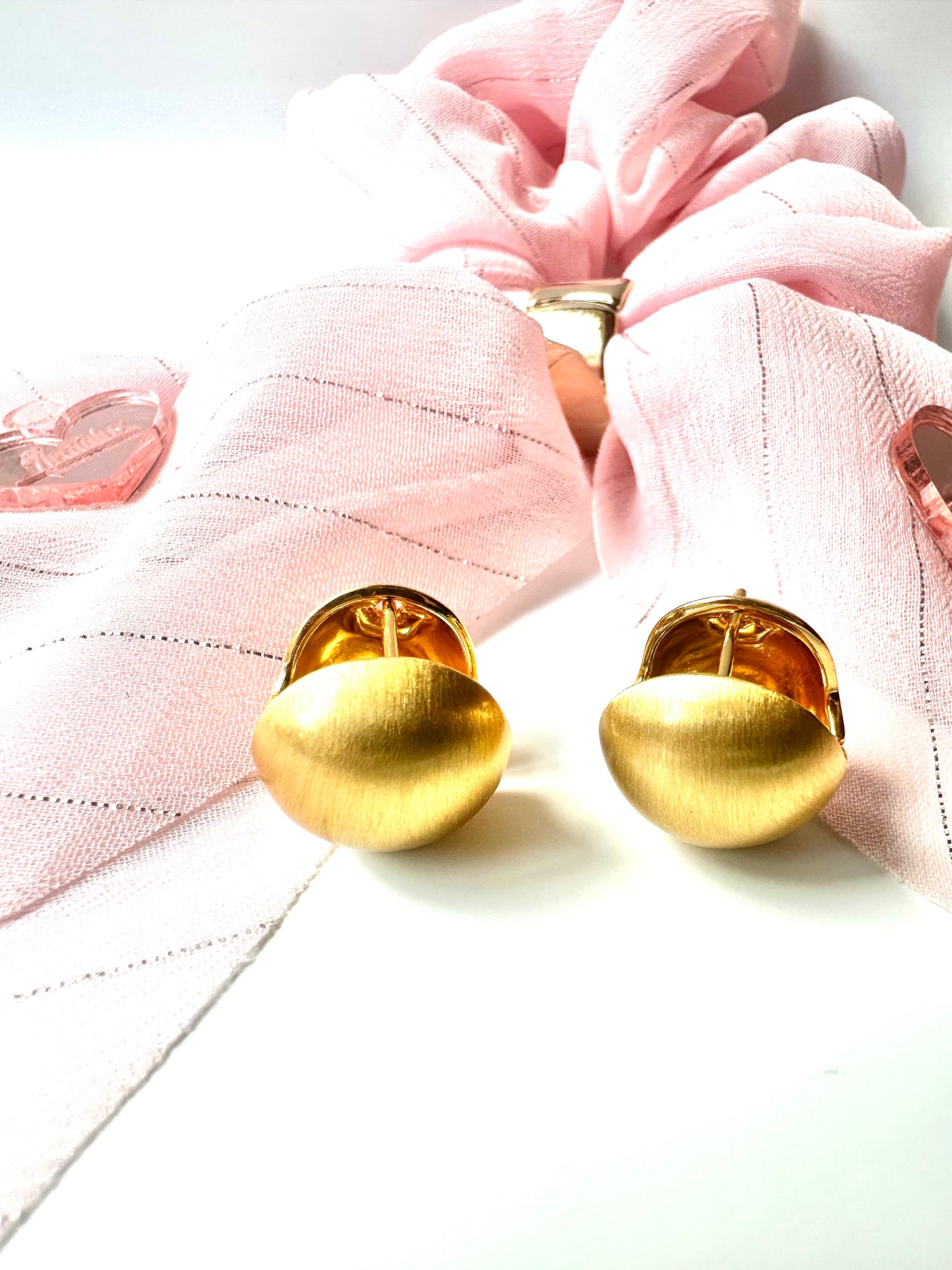 Chunky Gold Ball Hoops Earrrings