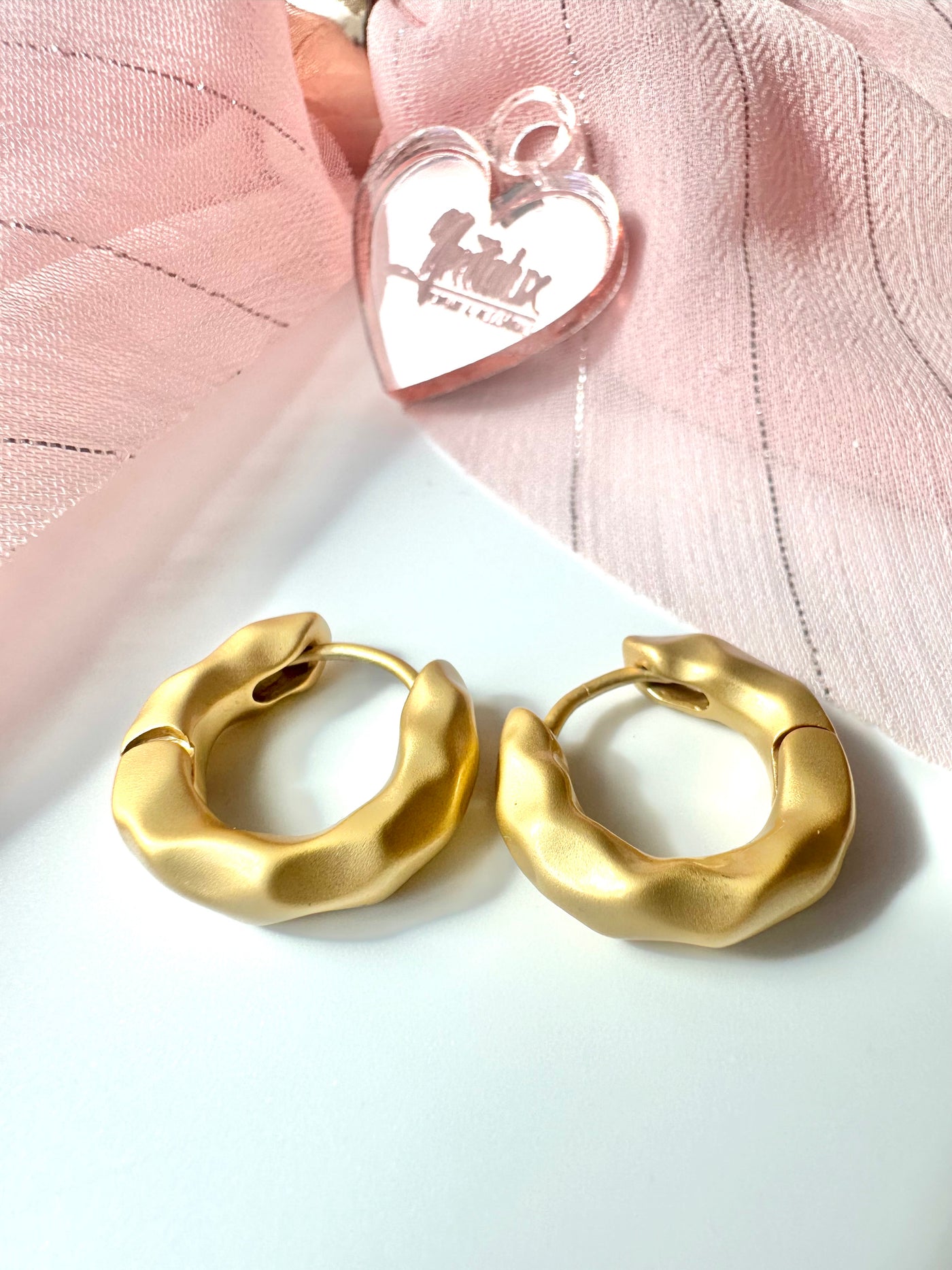 Matte Gold Hoops Earrings