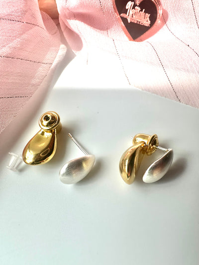 Drop Gold and Frosted  Earrings