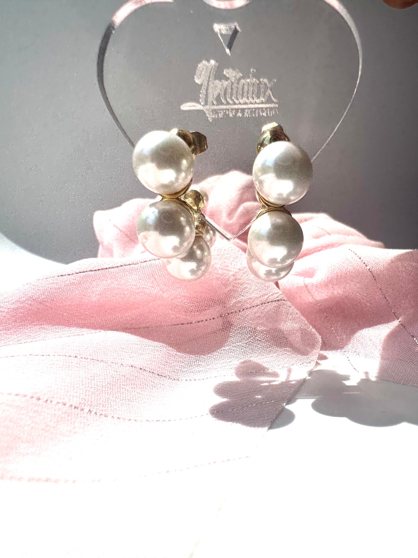 Pearls Balls Hoops Earrings