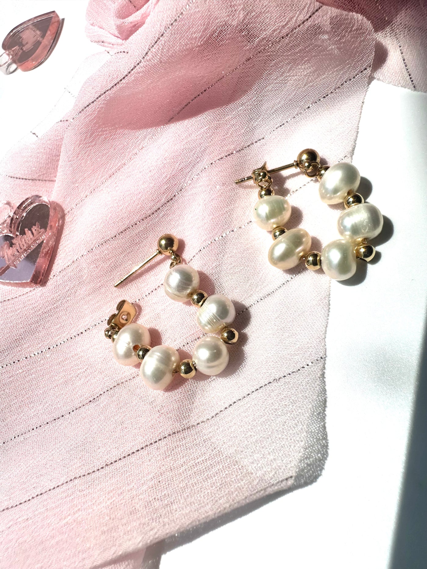 Pearls Hoops Earrings