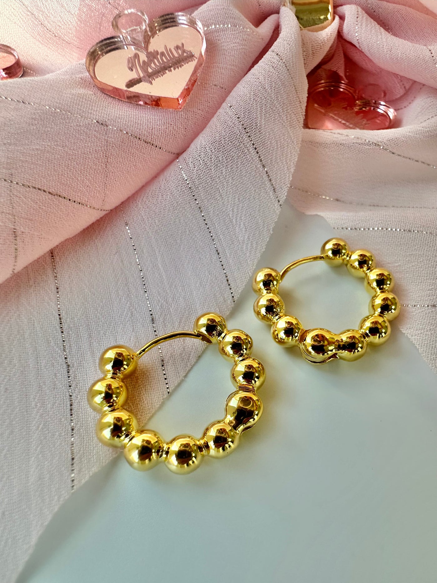 Small Balls Hoops Earrings