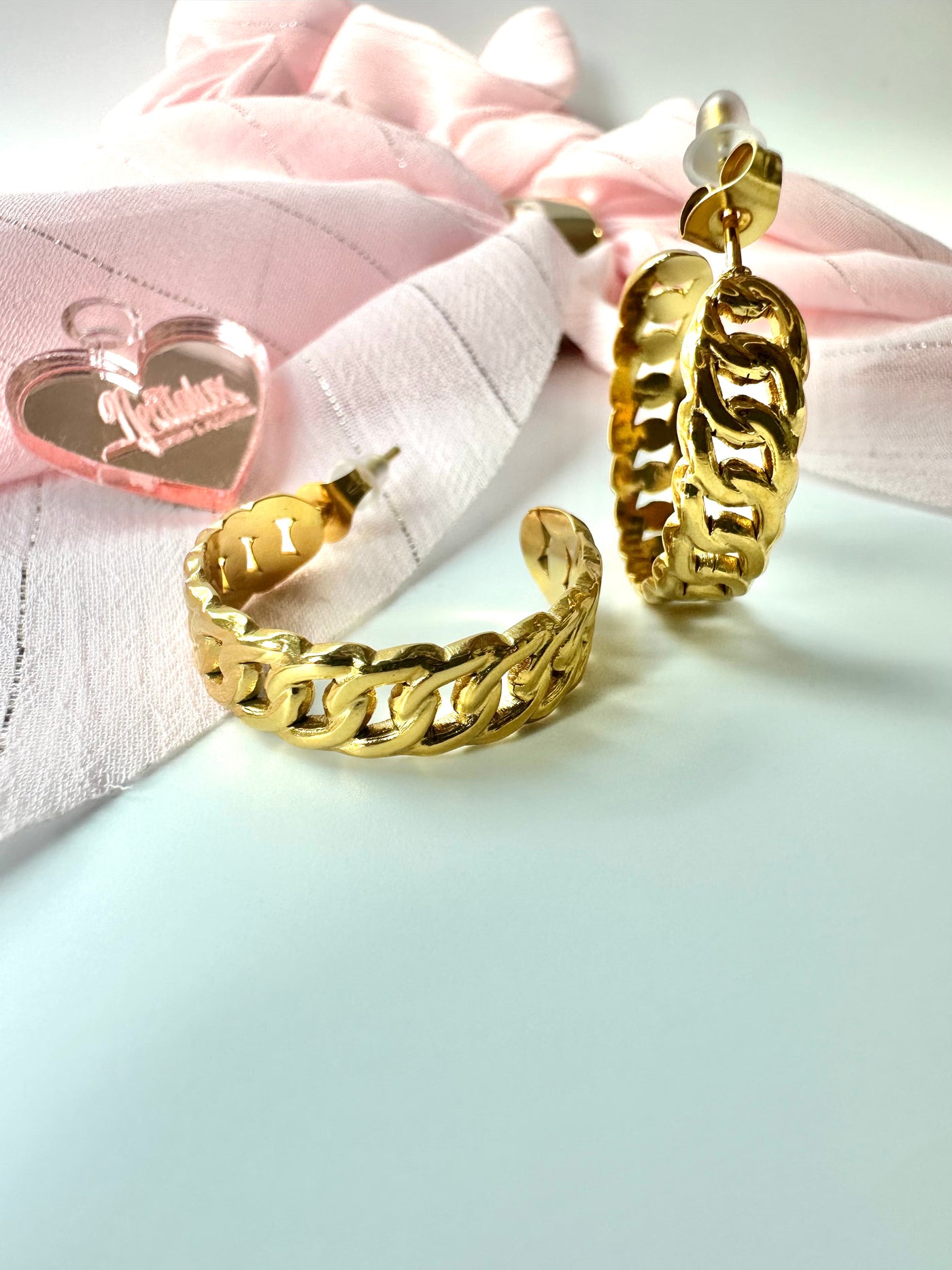 Chain Hoops Earrings